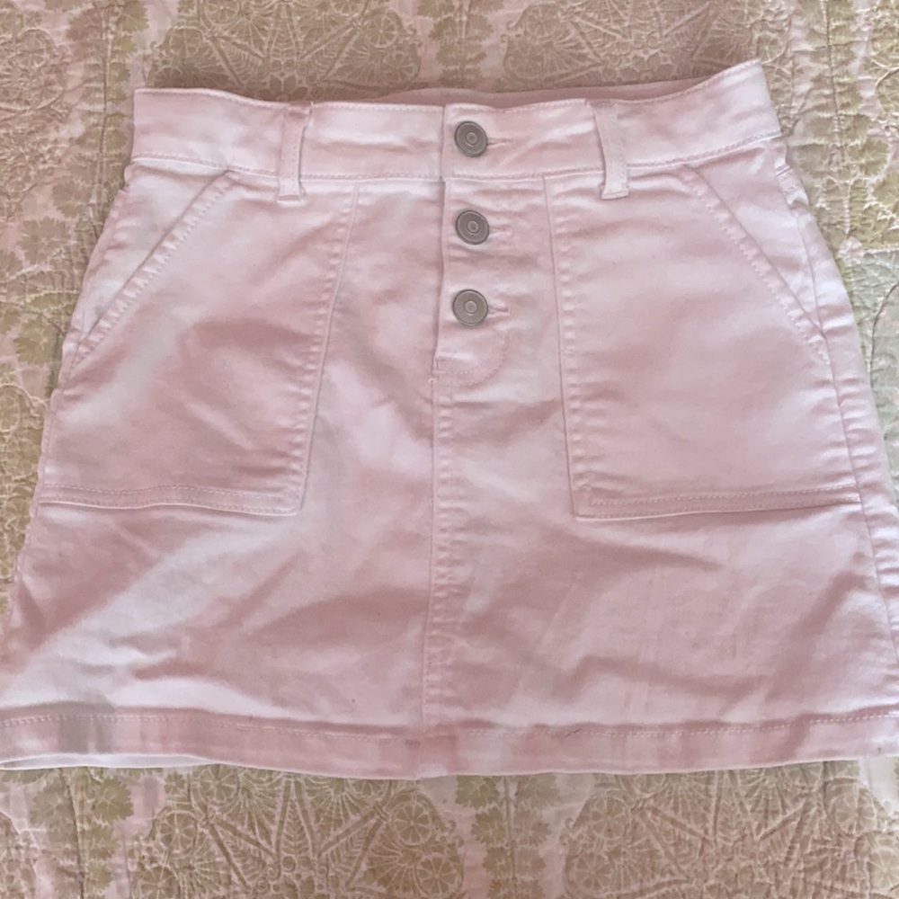 Girls White High Rise Skirt